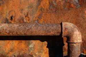 Old pipe and rusty, Brown Tap Water.