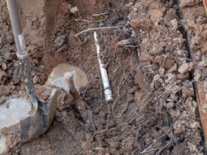 Busted underground water line, Plumbing Safe.