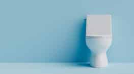 Toilet tank condensation in a bathroom.