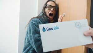 Seasonal gas line pressure changes most homeowners overlook 2 Gas bills woman reaction, gas line pressure.