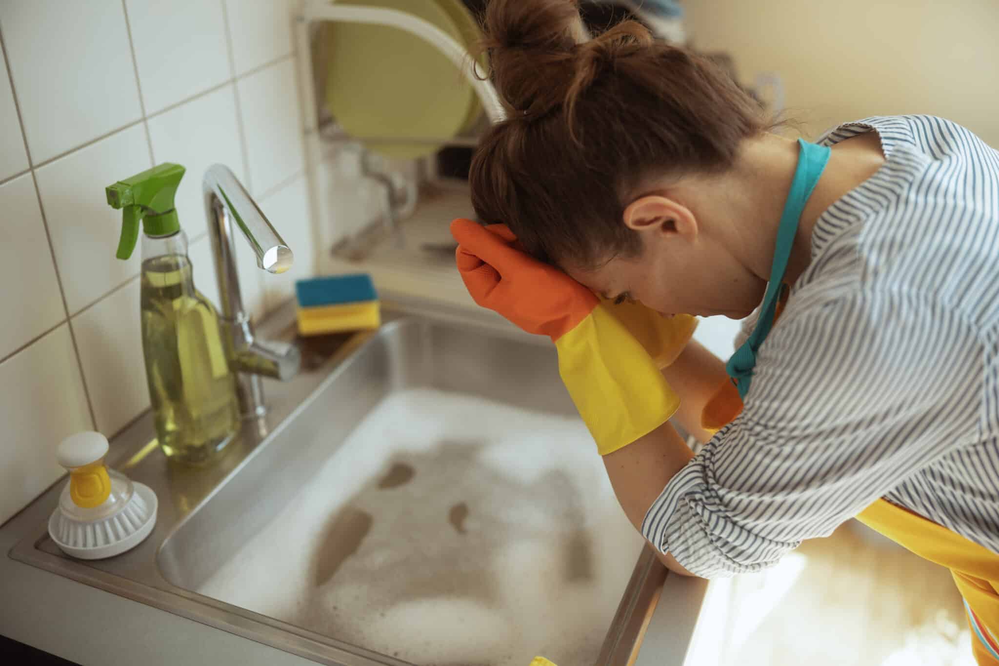 Slow draining sink, drain cleaning service.