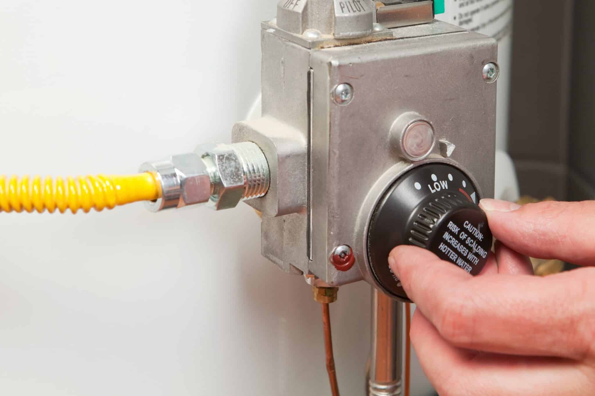 Adjust water heater temperature, condensation under sink pipes.