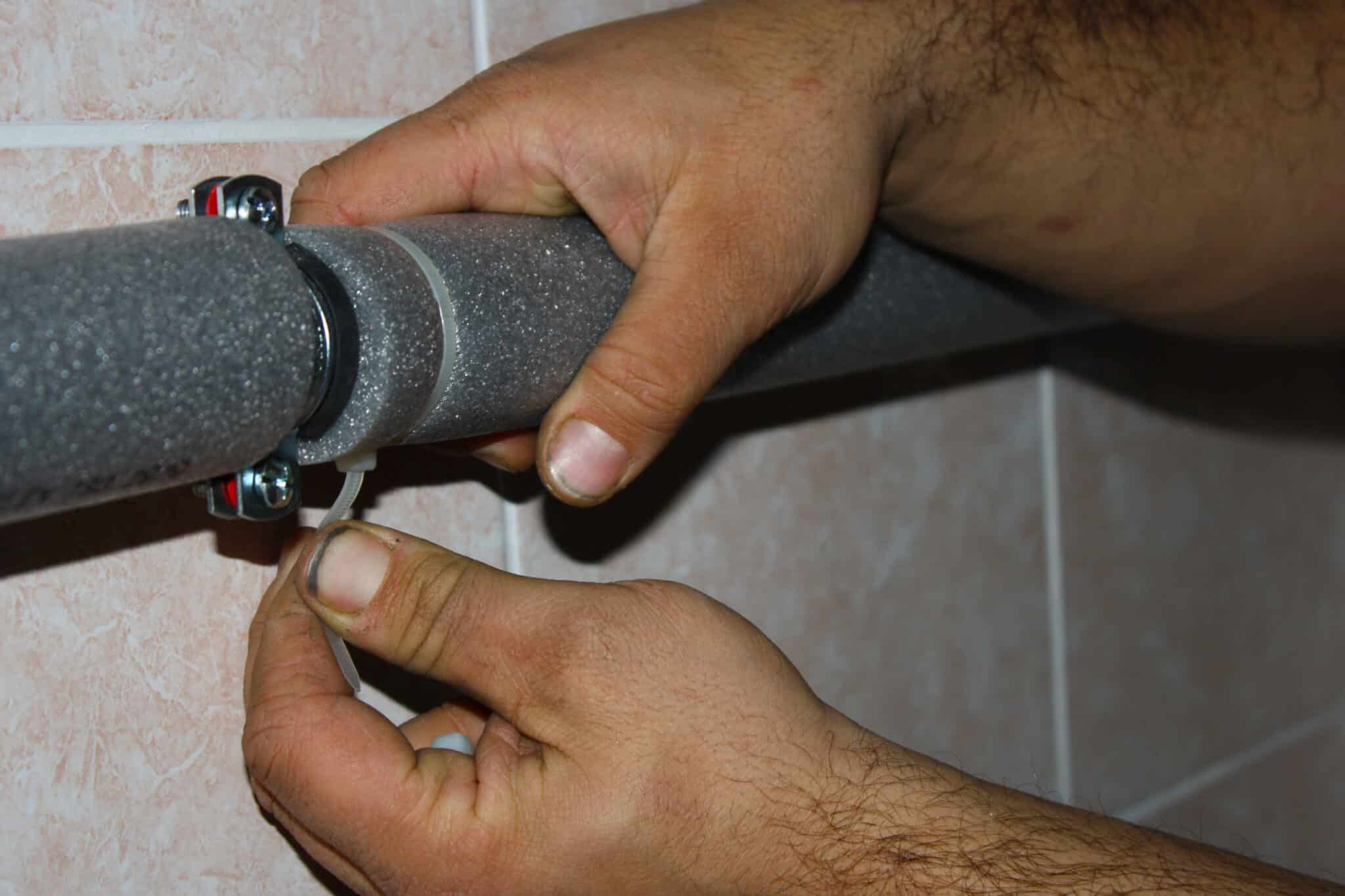 Foam insulation for pipes, garage pipes.