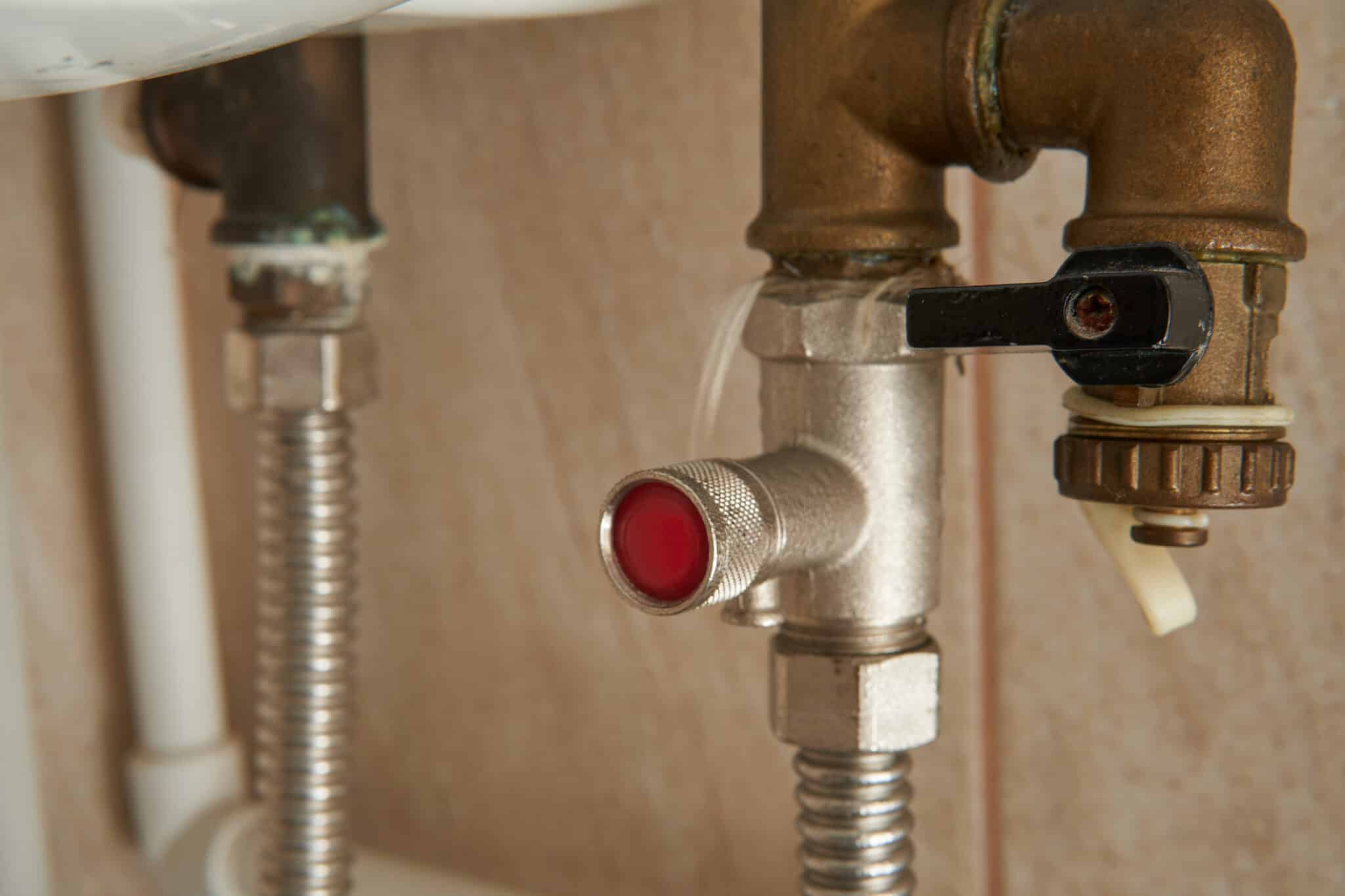 Water shut-off valve under a sink, fixture shutoff valves.