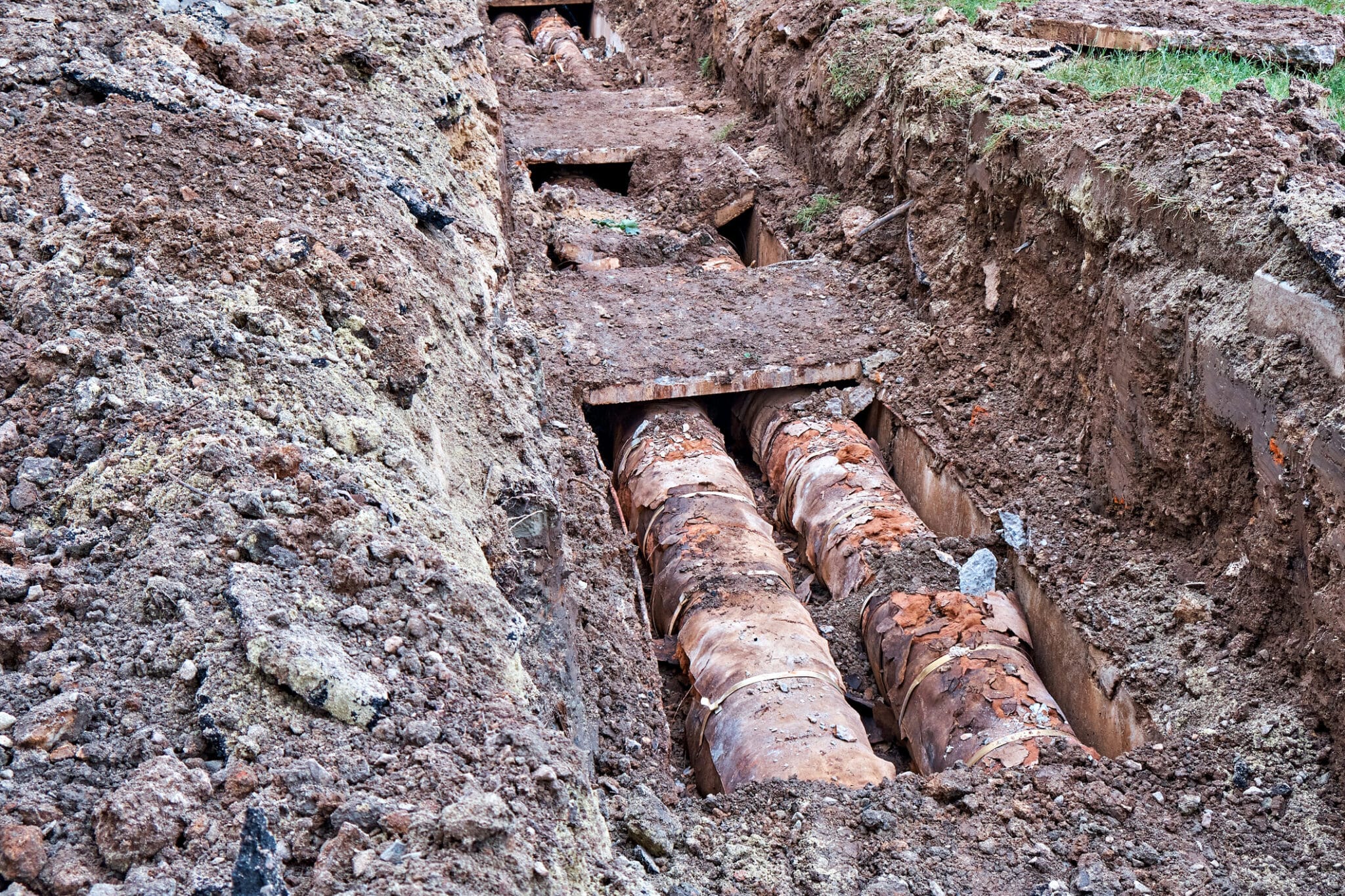 Corrosion, underground pipe joint failures.