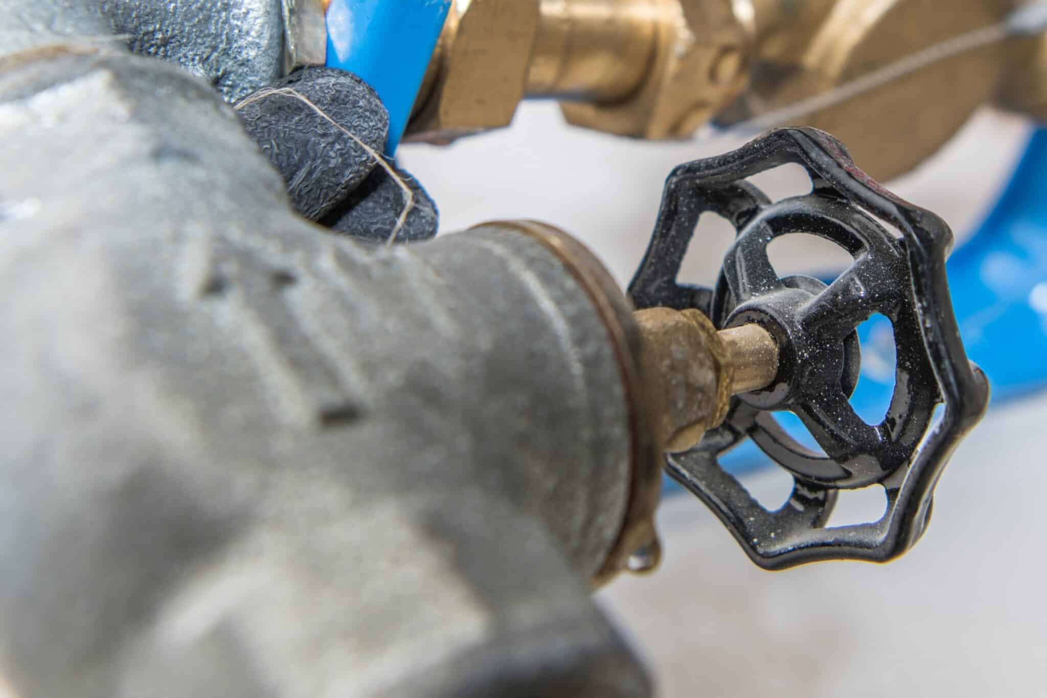 Close water line valve, leak down testing.