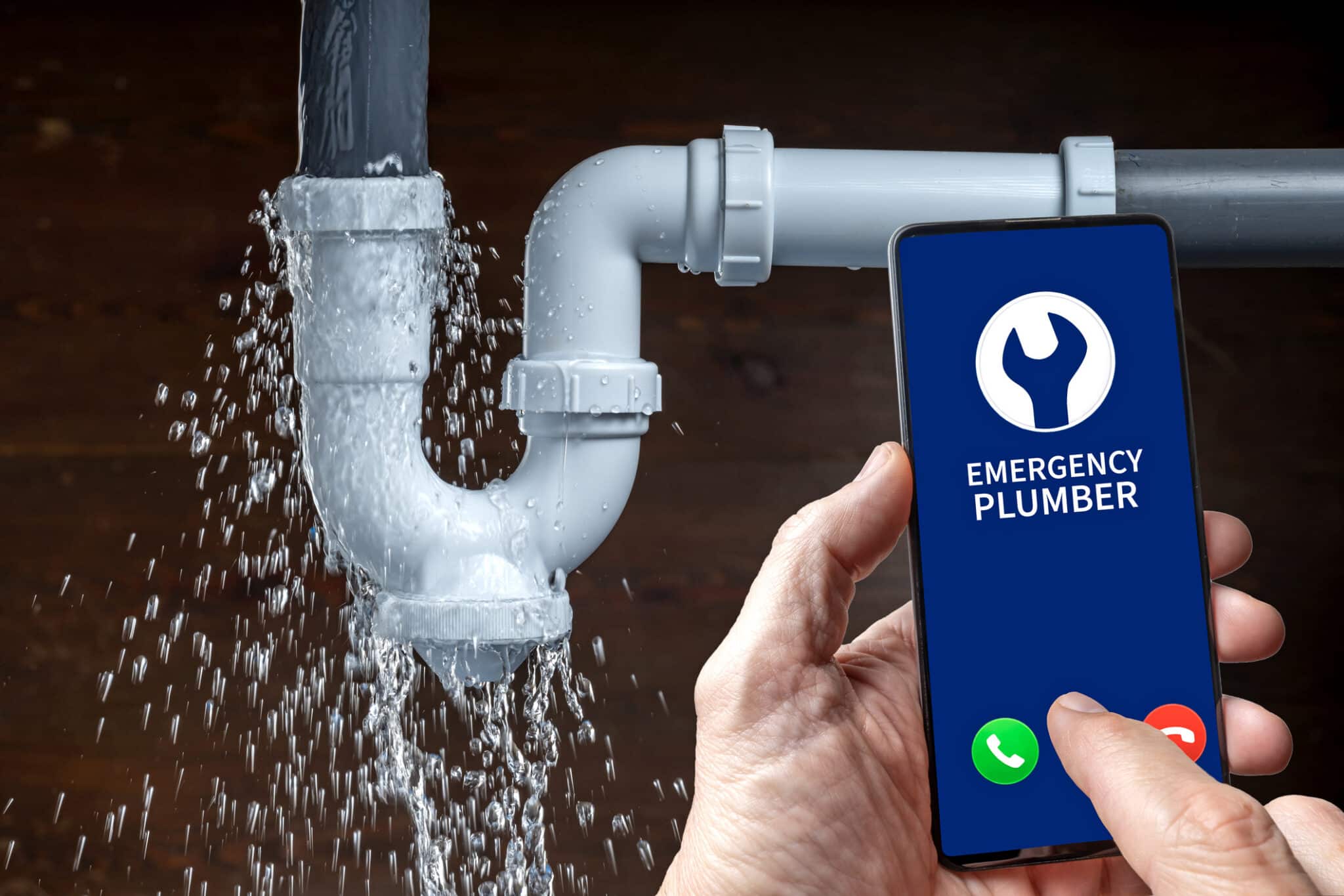 Call a professional plumber, emergency plumber.