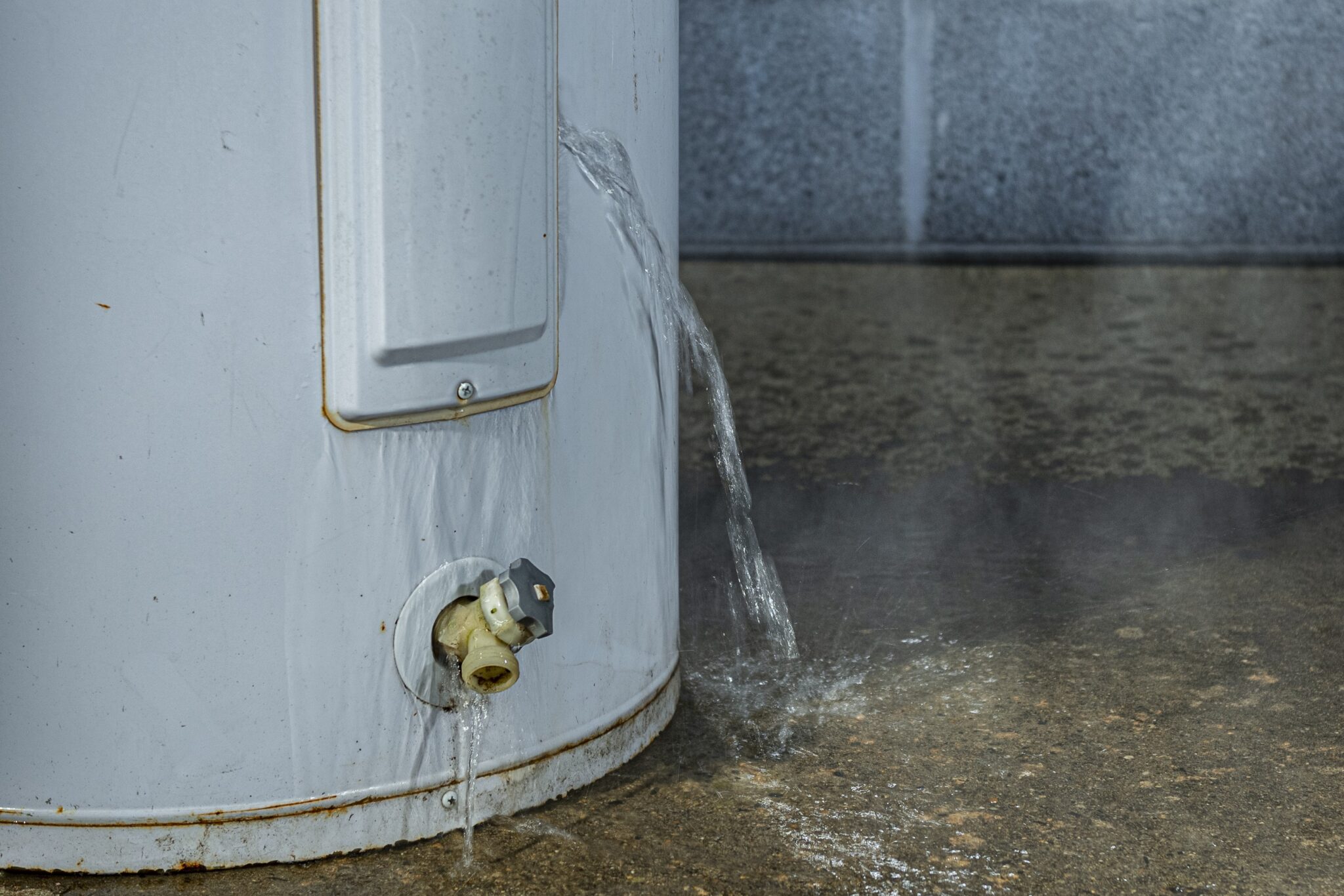 Water heater damage, leaking, emergency plumber.